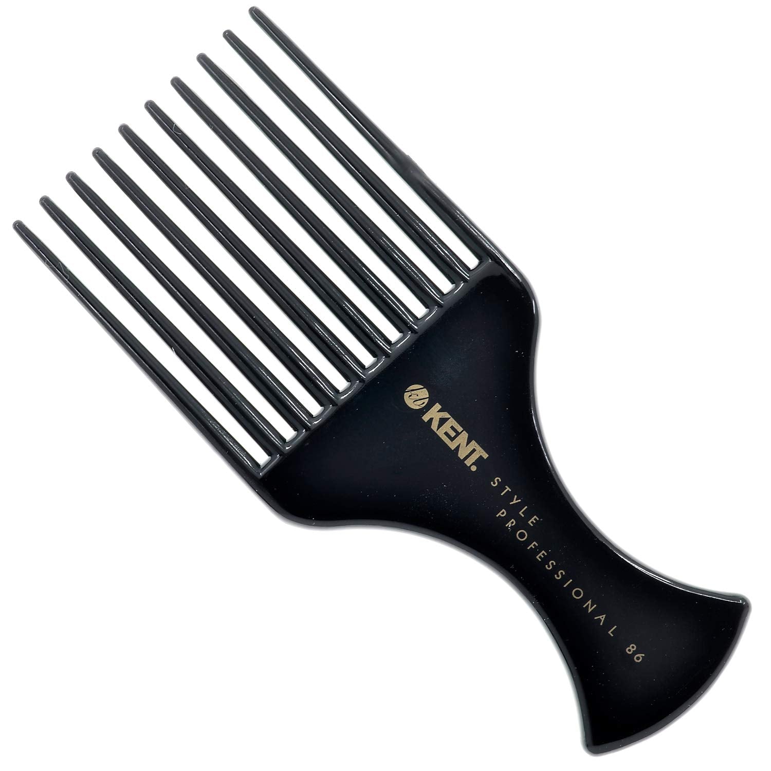 Kent SPC86 peine profesional negro para peinados estilo salón en cabello rizado.