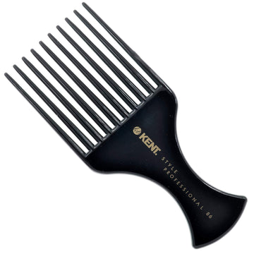 Kent SPC86 peine profesional negro para peinados estilo salón en cabello rizado.