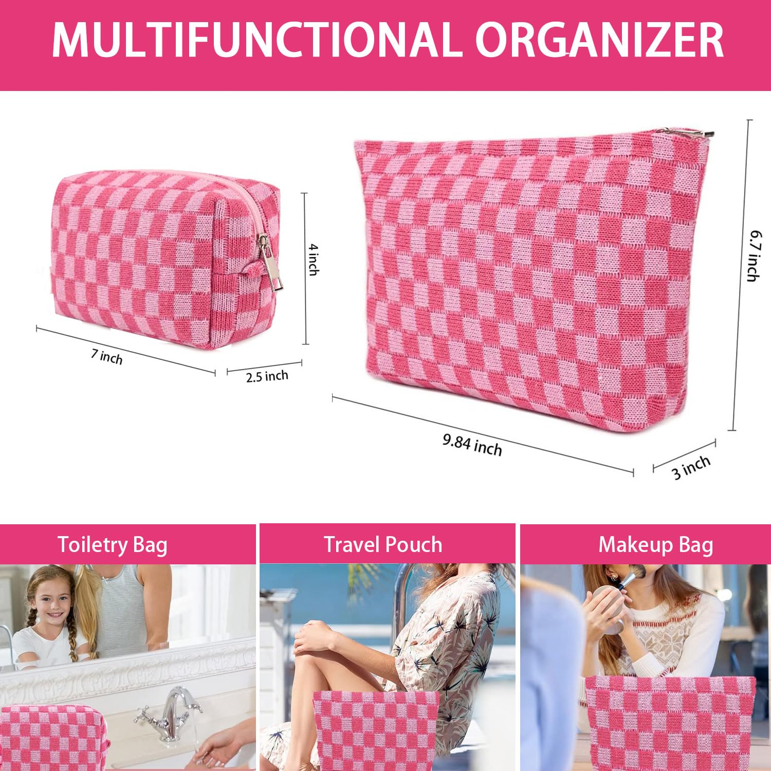 Keppesring estuche maquillaje capacidad grande, perfecto para guardar productos y accesorios.