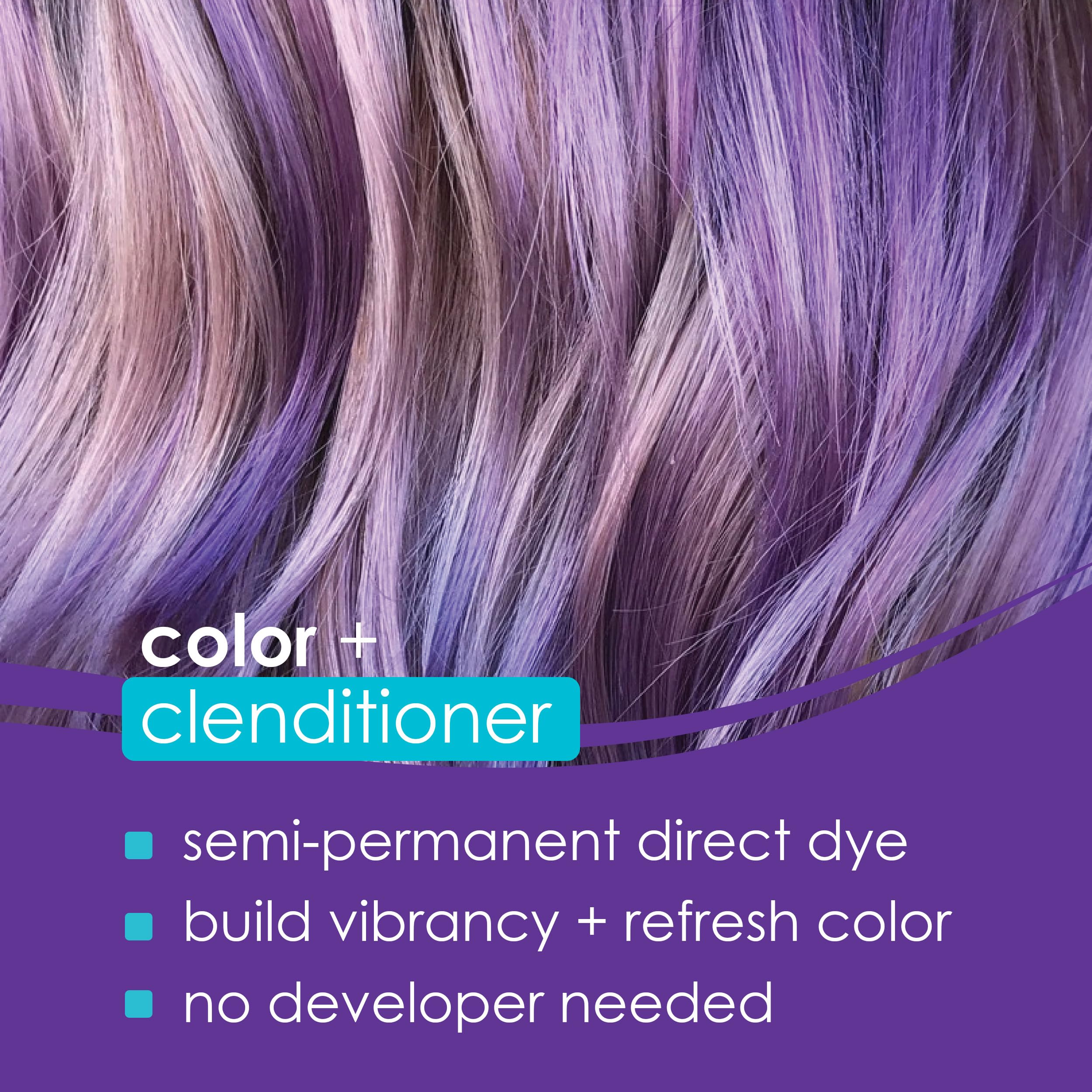 KERACOLOR Clenditioner Morado: aplicación para realzar el color entre lavados.