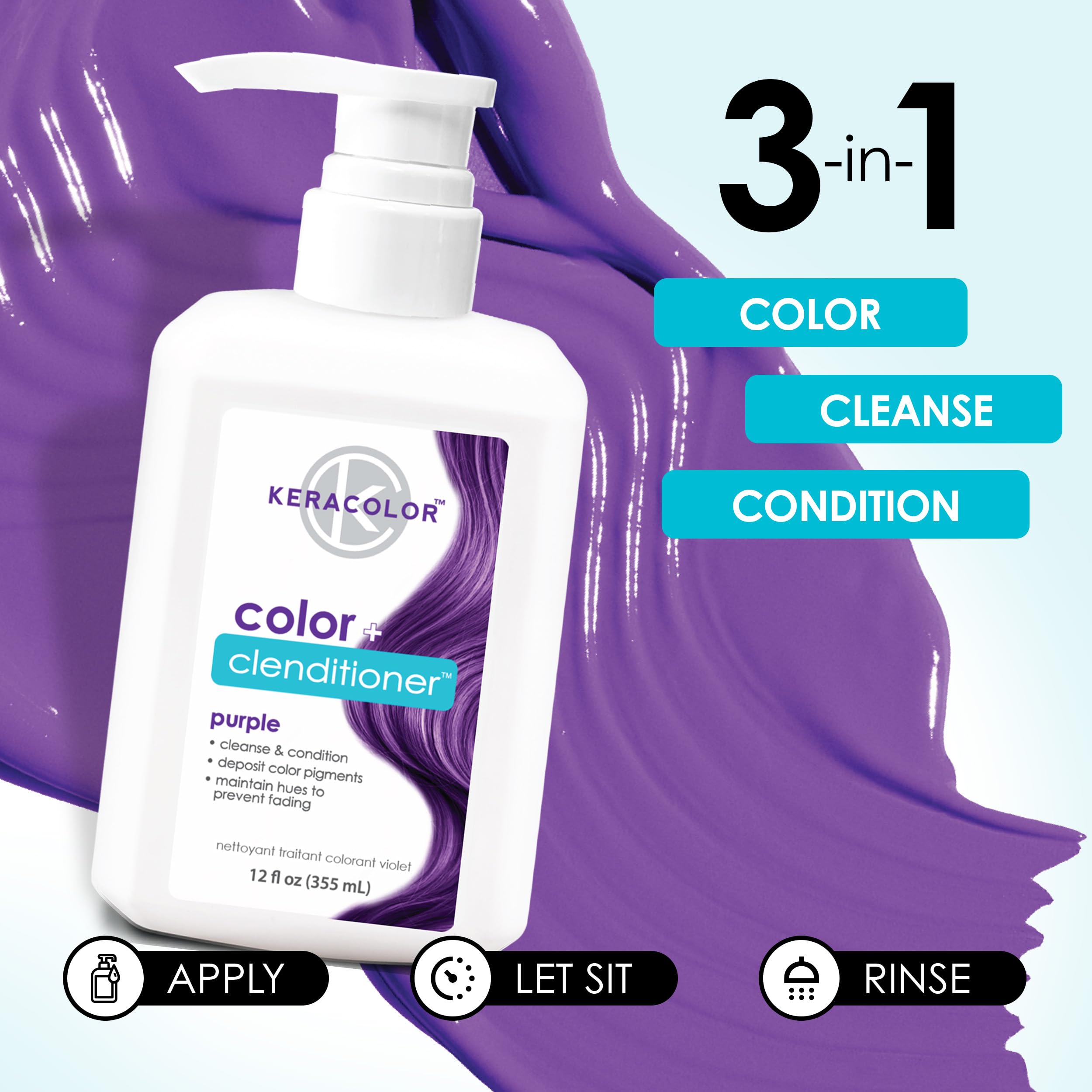 KERACOLOR Clenditioner Morado: textura suave que acondiciona y colorea.
