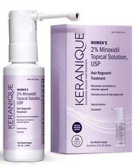 Keranique: bouteille spray précision pour une application ciblée du traitement capillaire.