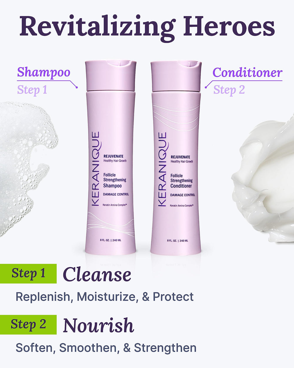 Keranique cabello teñido proteccion color y brillo natural.