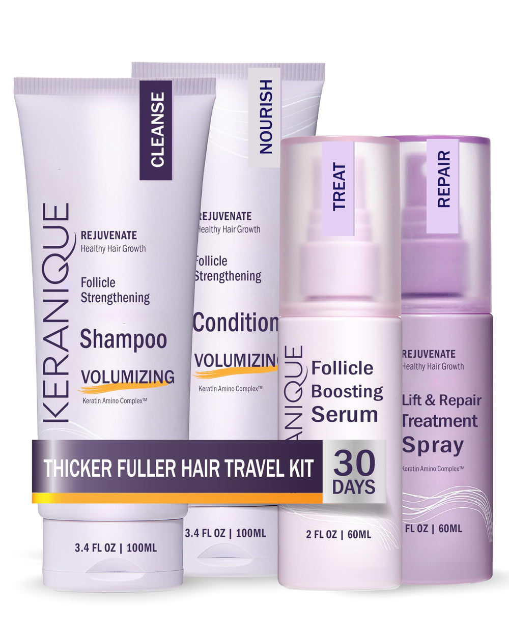 Keranique champú volumen botella: aporta cuerpo y textura al cabello fino