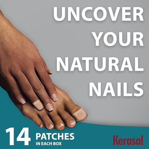 Fijación estable de parches Kerasal para tratamiento de uñas.