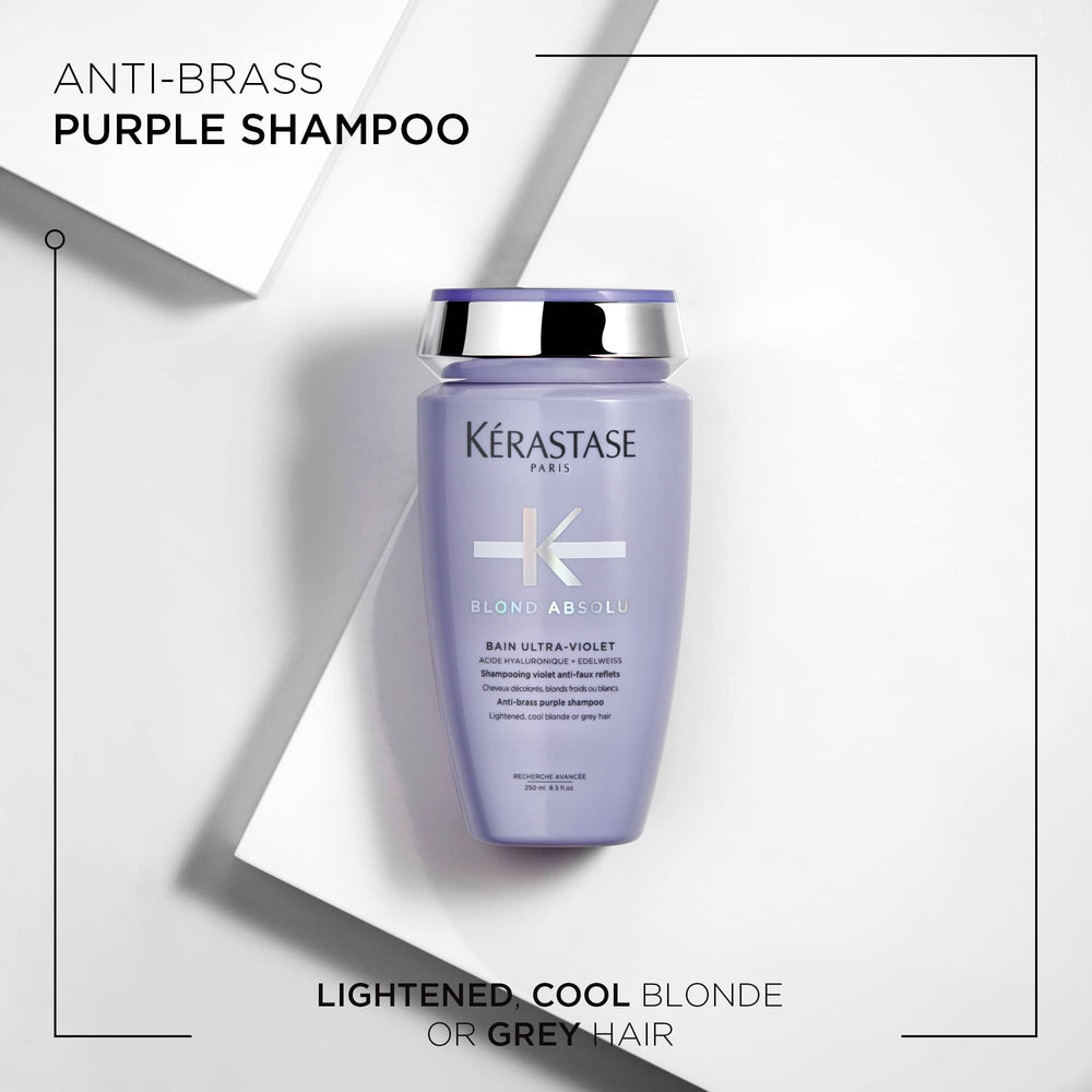 KÉRASTASE Blond Absolu Bain Ultra-Violet, pigmentos azules, neutralizan tonos cálidos.
