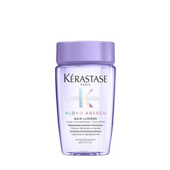 Kérastase Blond Absolu Champú Iluminador, bote de 75 ml, brillo intenso para cabello rubio.