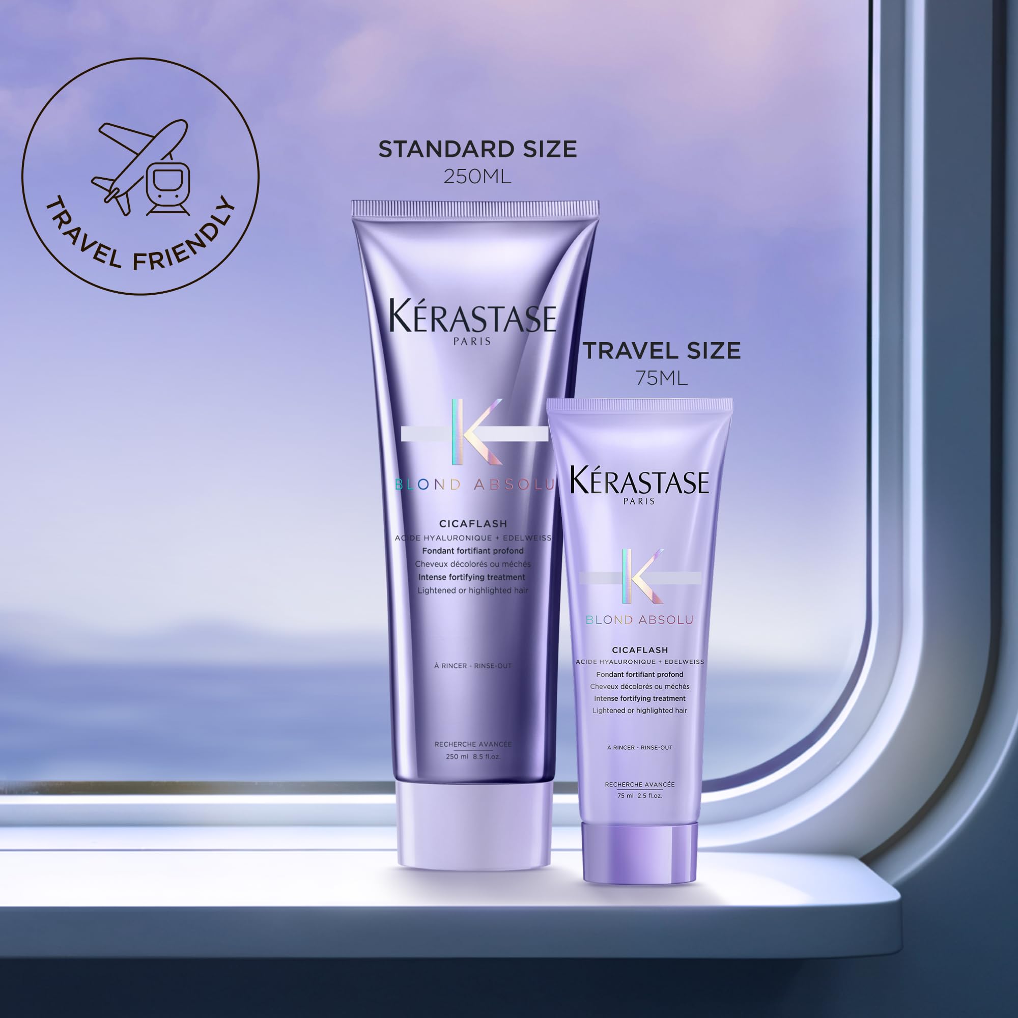 Aplicación en cabello húmedo con Kerastase Blond Absolu Cicaflash nutre y fortalece rubios.
