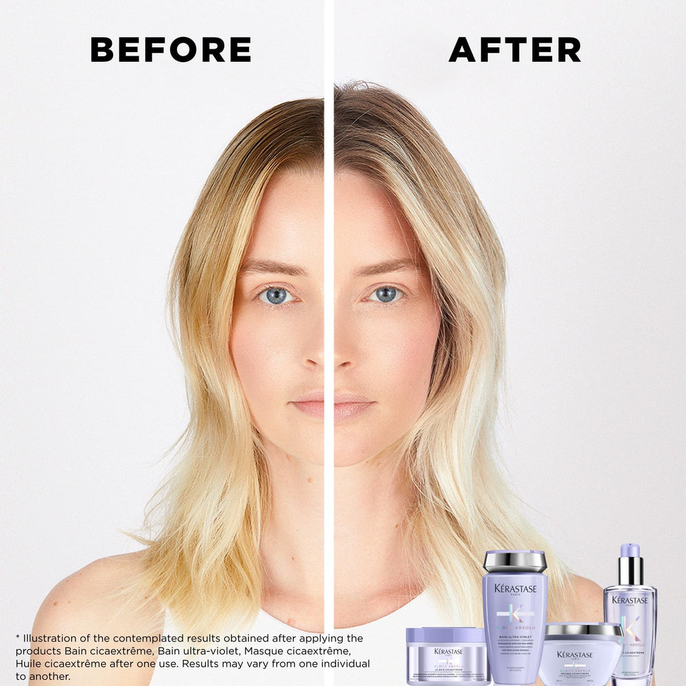 KÉRASTASE Blond Absolu Lumière, textura cremosa mostrada, para cabello suave y manejable.