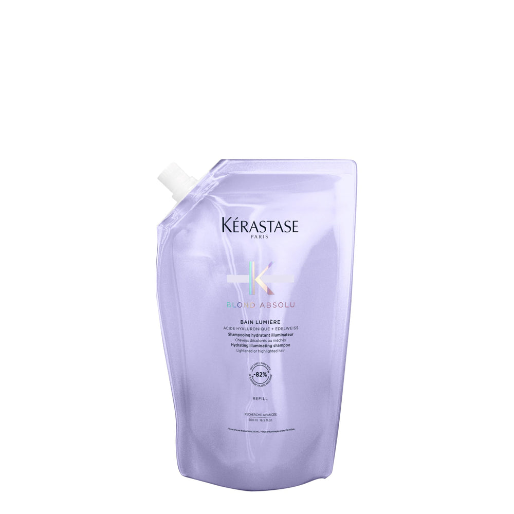 KÉRASTASE Blond Absolu Lumière envase luminoso y práctico para cabello iluminado.