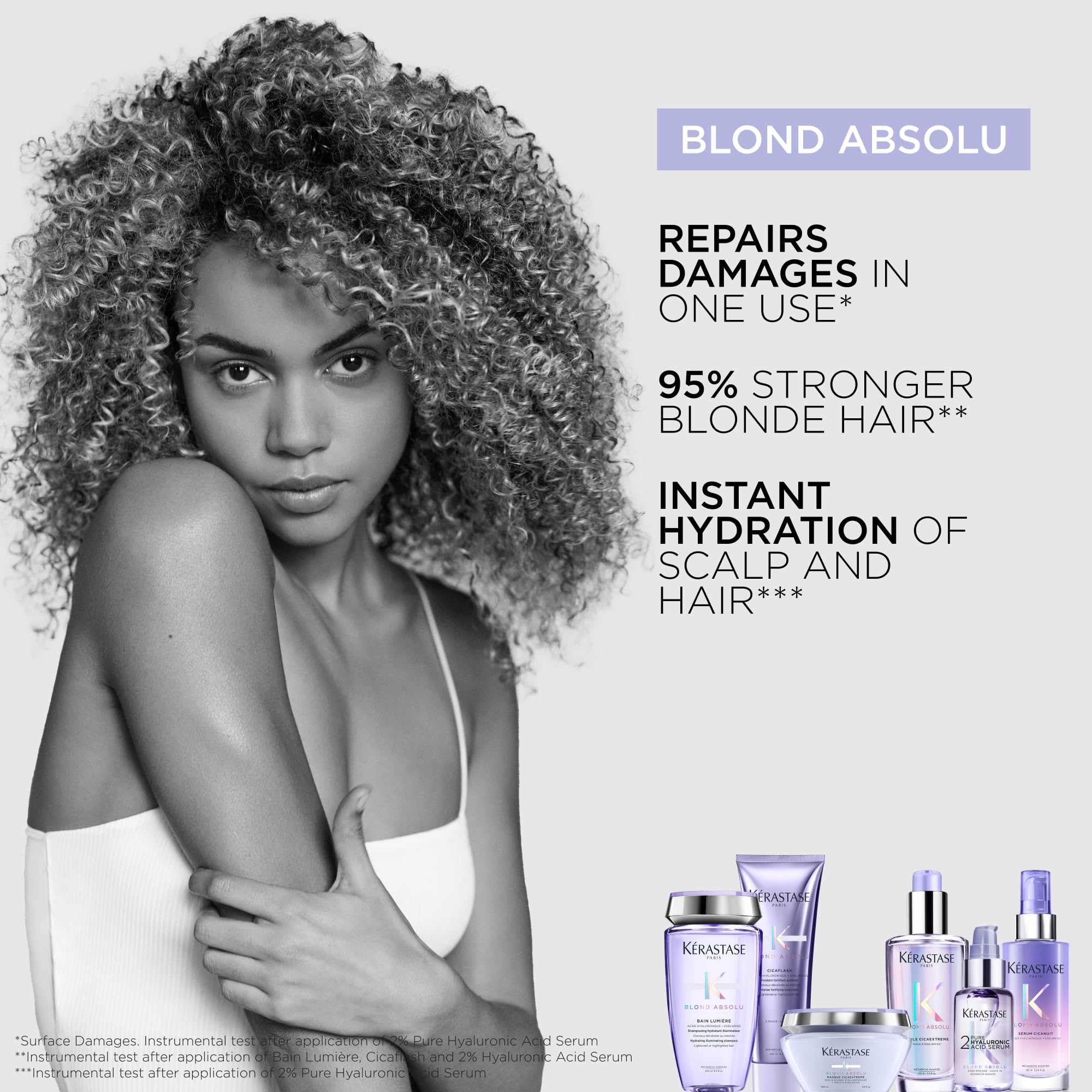 Brillo dorado realza el rubio con el Blond Absolu Serum de Kerastase.