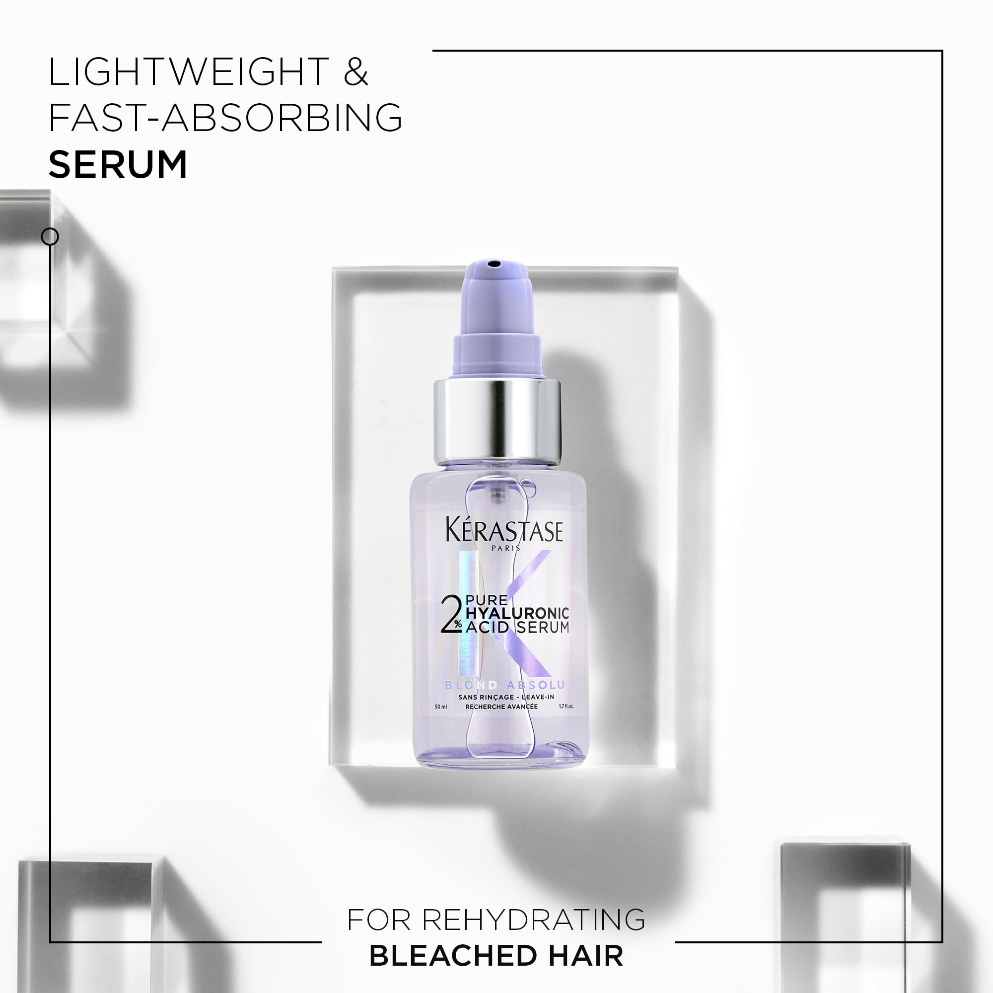Textura ligera del suero Kerastase Blond Absolu que no engrasará el cabello.