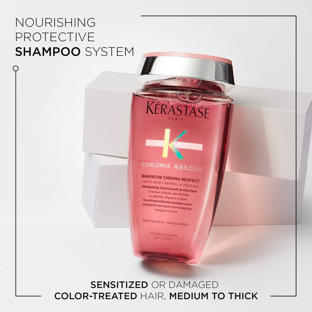 Aplicación de Kerastase Chroma Absolu en cabello para cuidado suave
