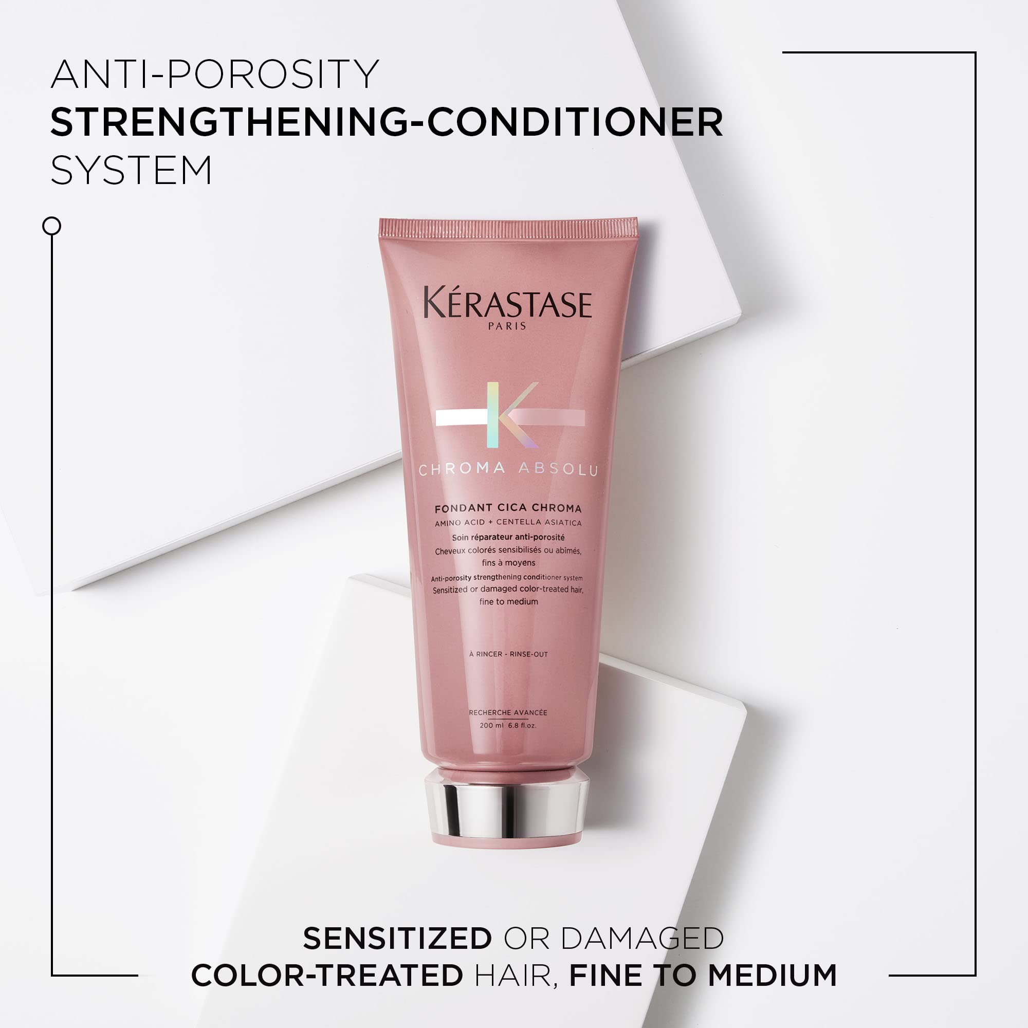 Ingrediente: aminoácidos y Centella Asiática, Kerastase Chroma Absolu Cica mantiene el color vibrante.