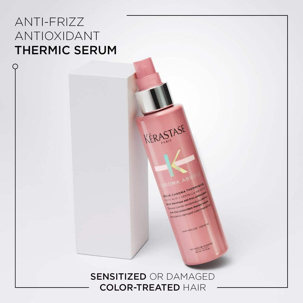 Aplicación sobre cabello húmedo con Kerastase Chroma Absolu para suavidad y color más vivo.