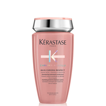 KÉRASTASE champú Chroma Absolu frasco protege el color y hidrata cabello fino.