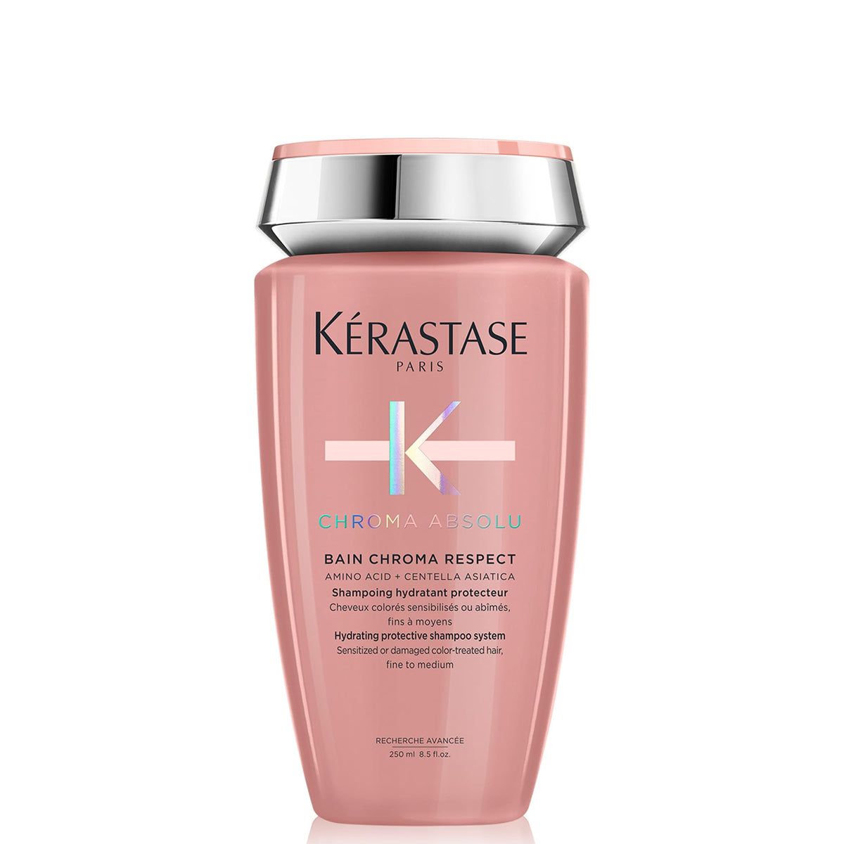 KÉRASTASE champú Chroma Absolu frasco protege el color y hidrata cabello fino.