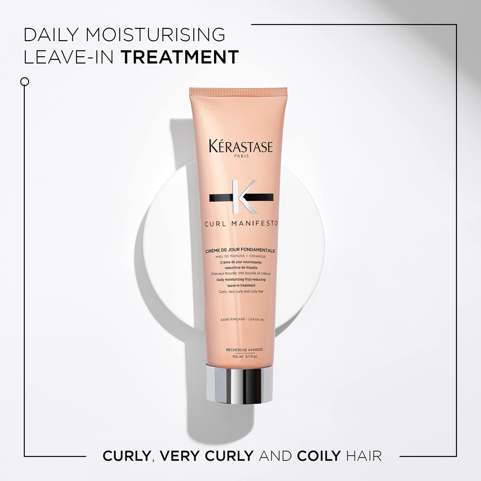 Kerastase Curl Manifesto, aplicación en la palma de la mano para distribución uniforme