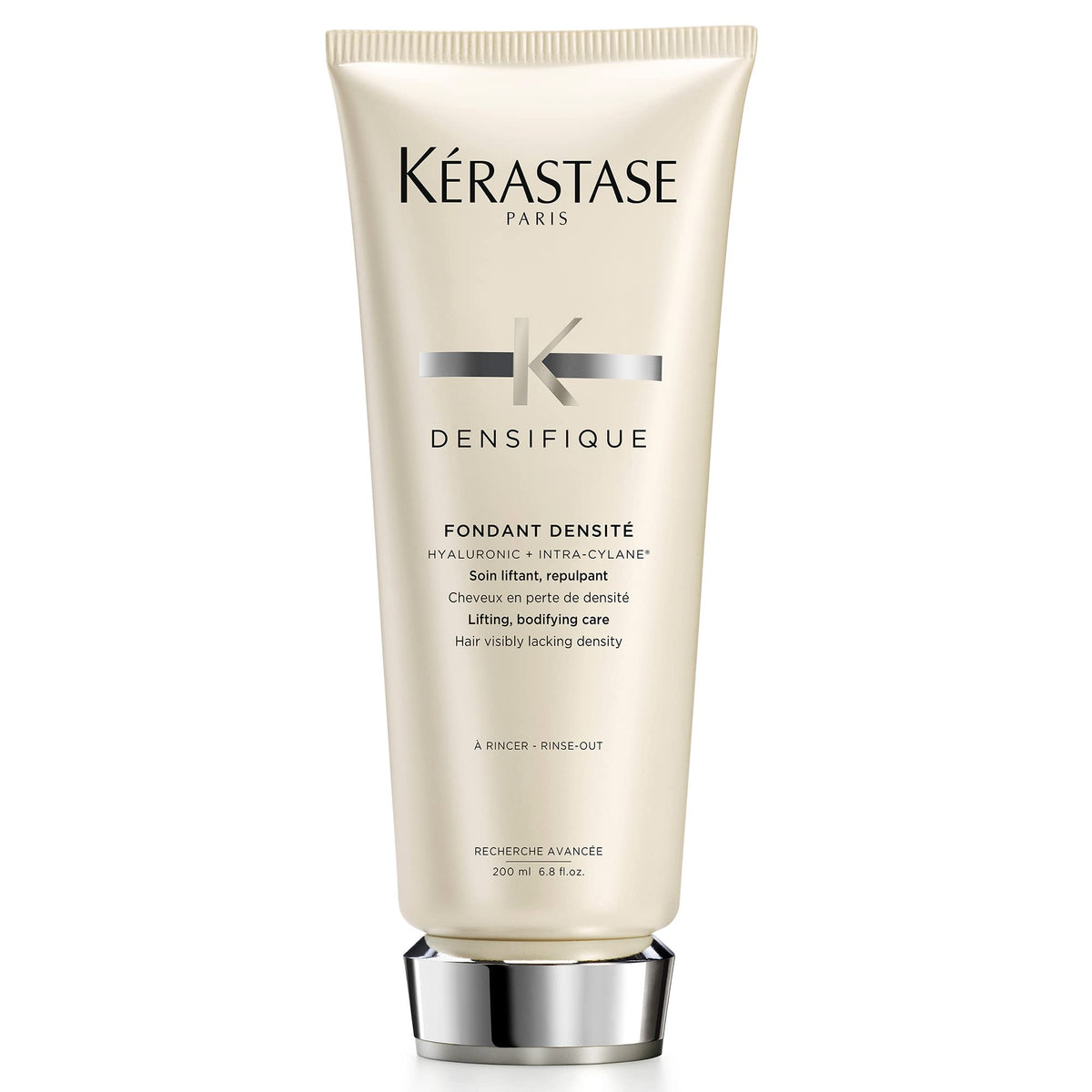 Kerastase Densifique Densité Acondicionador: botella, aporta cuerpo y brillo al cabello fino.
