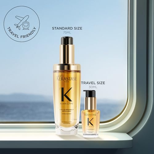 Cabello con brillo tras usar KÉRASTASE Elixir Ultime, textura suave.