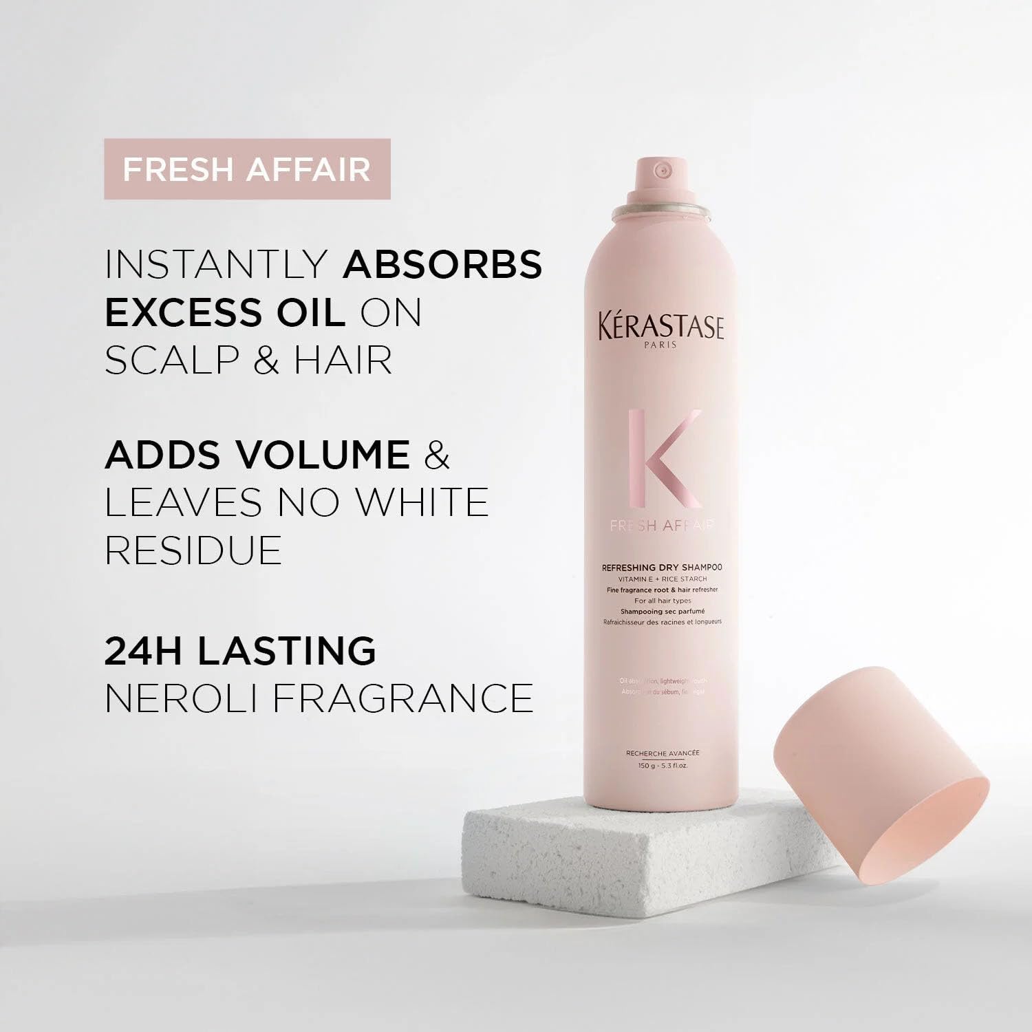 Kerastase Fresh Affair montre l’application concentrée sur les racines pour un rafraîchissement.