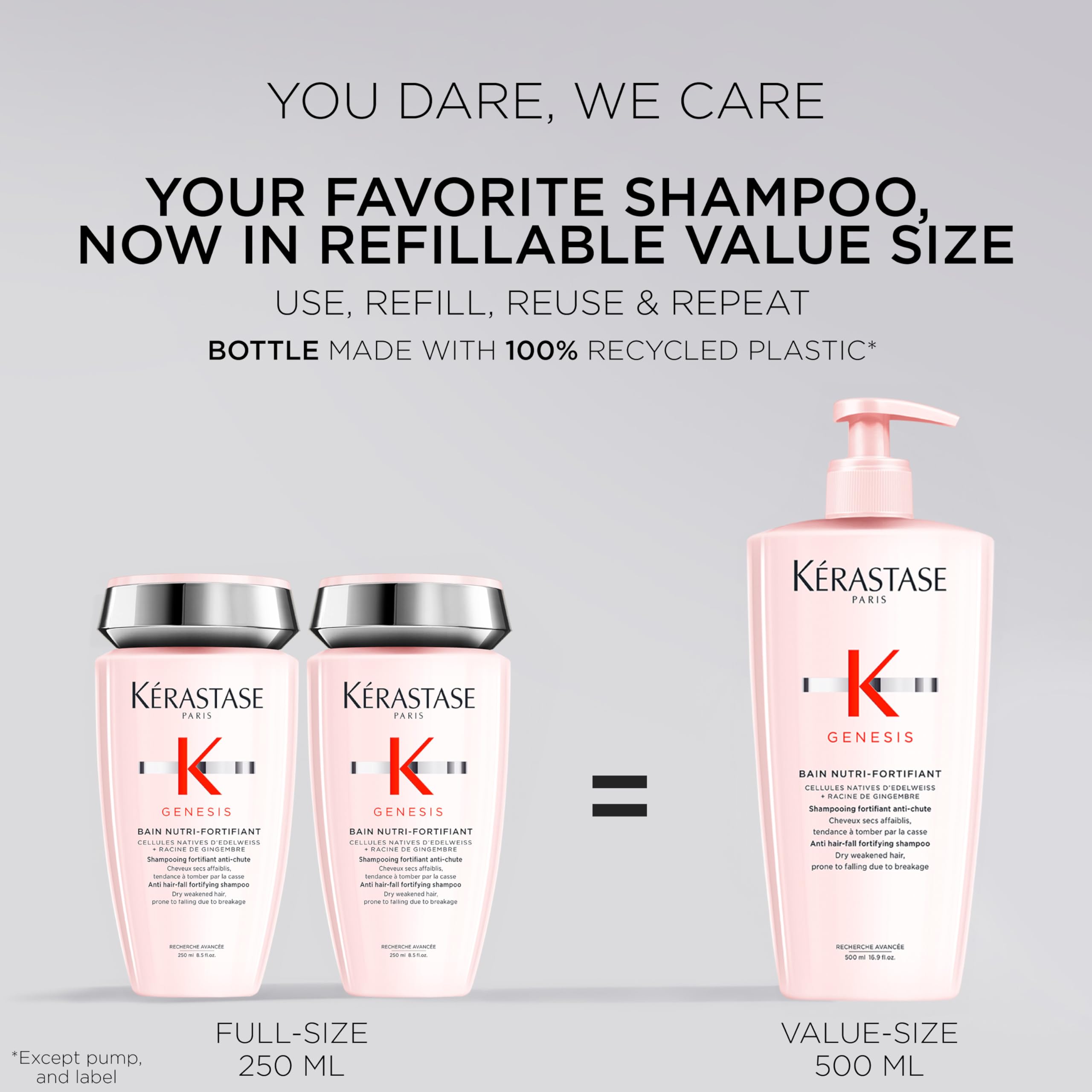 KÉRASTASE Genesis champú: aplicación manual, cabello desenredado y nutrido durante la ducha.