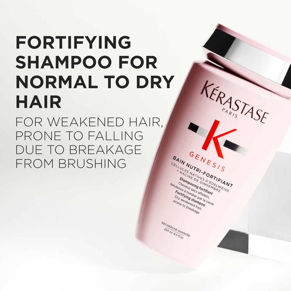 KÉRASTASE Genesis champú: textura espumosa, limpieza delicada que deja el cuero cabelludo fresco.