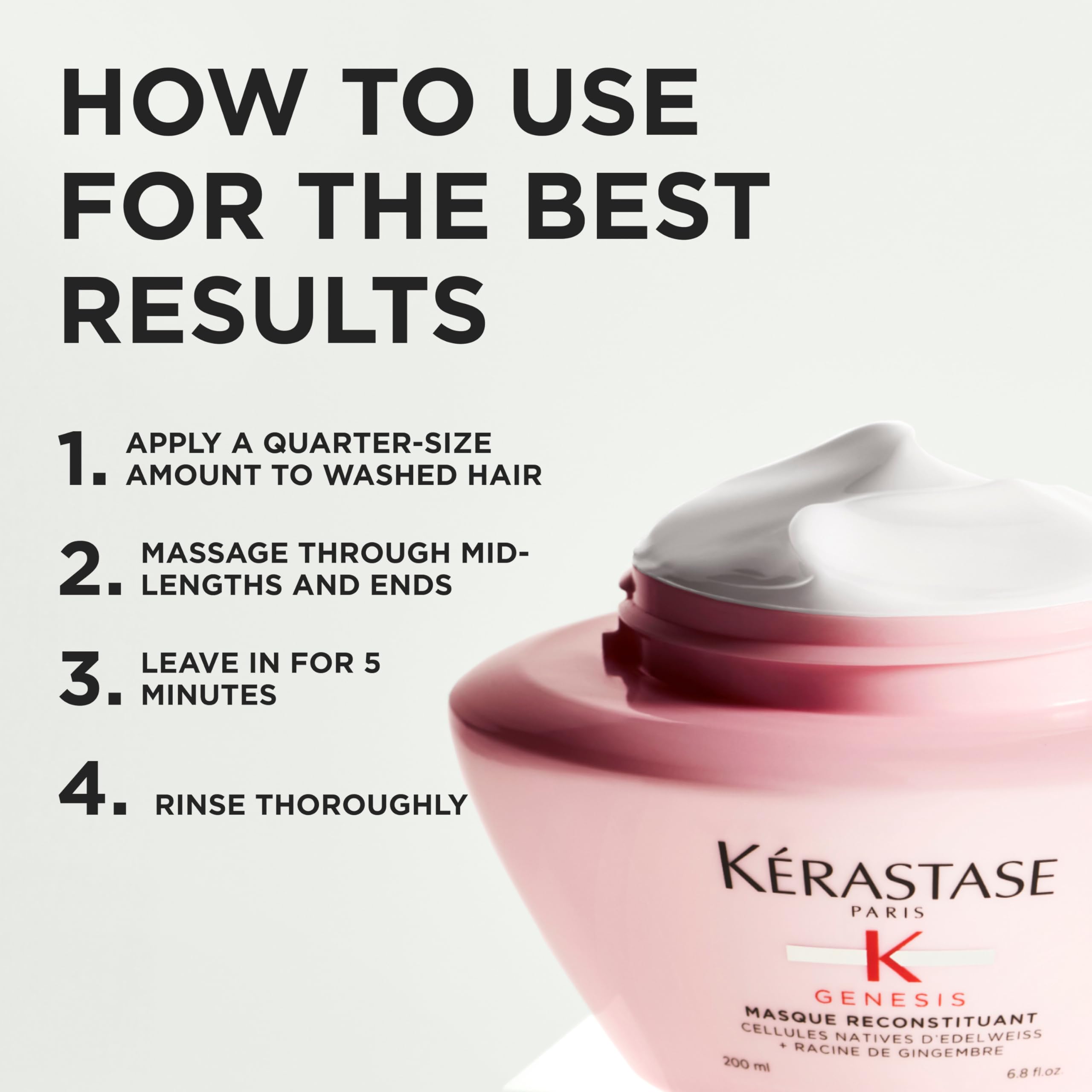 KÉRASTASE Genesis Desenredo Fácil, cabello más manejable tras el enjuague.