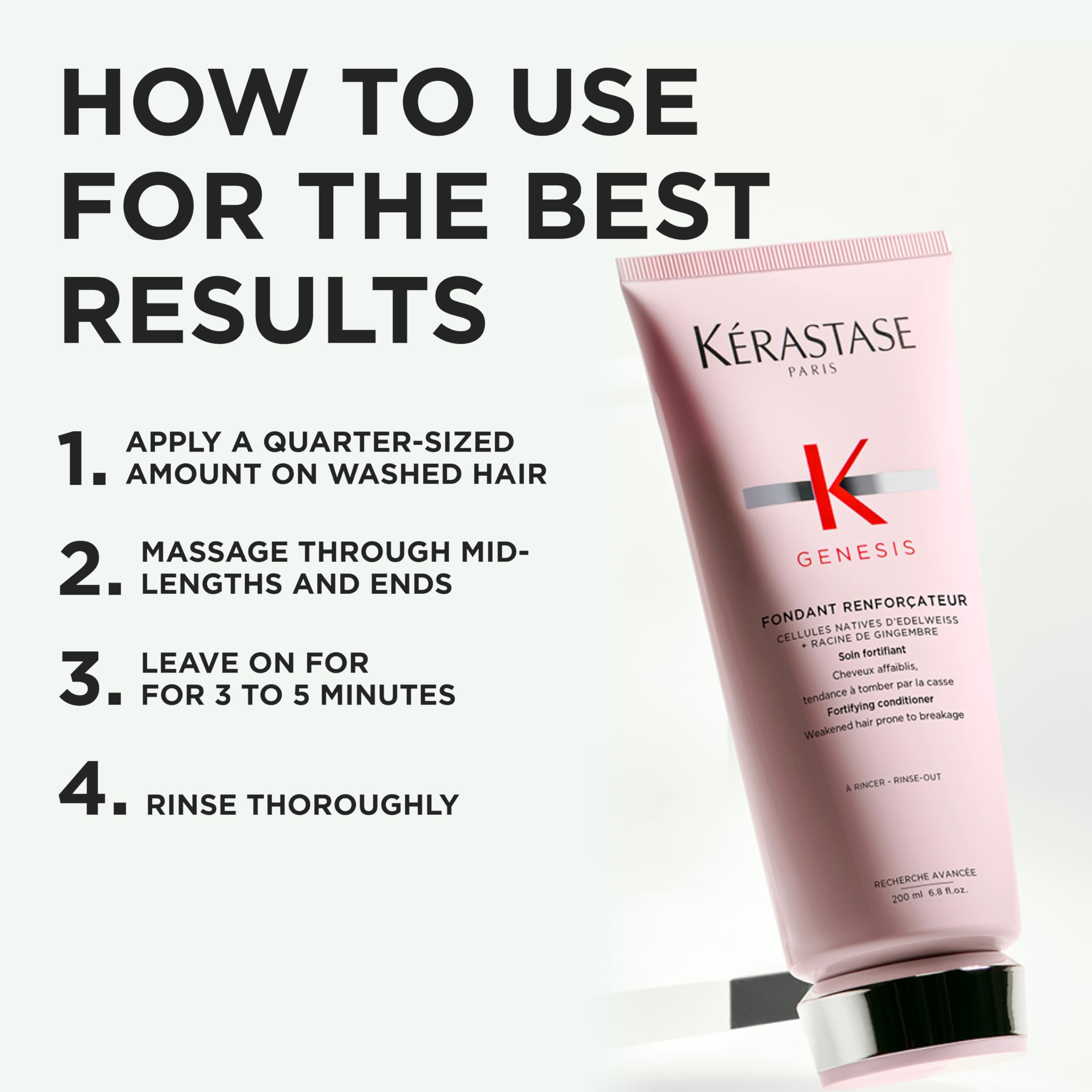 Cabello con brillo saludable gracias a Kerastase Genesis Fondant Renforcateur