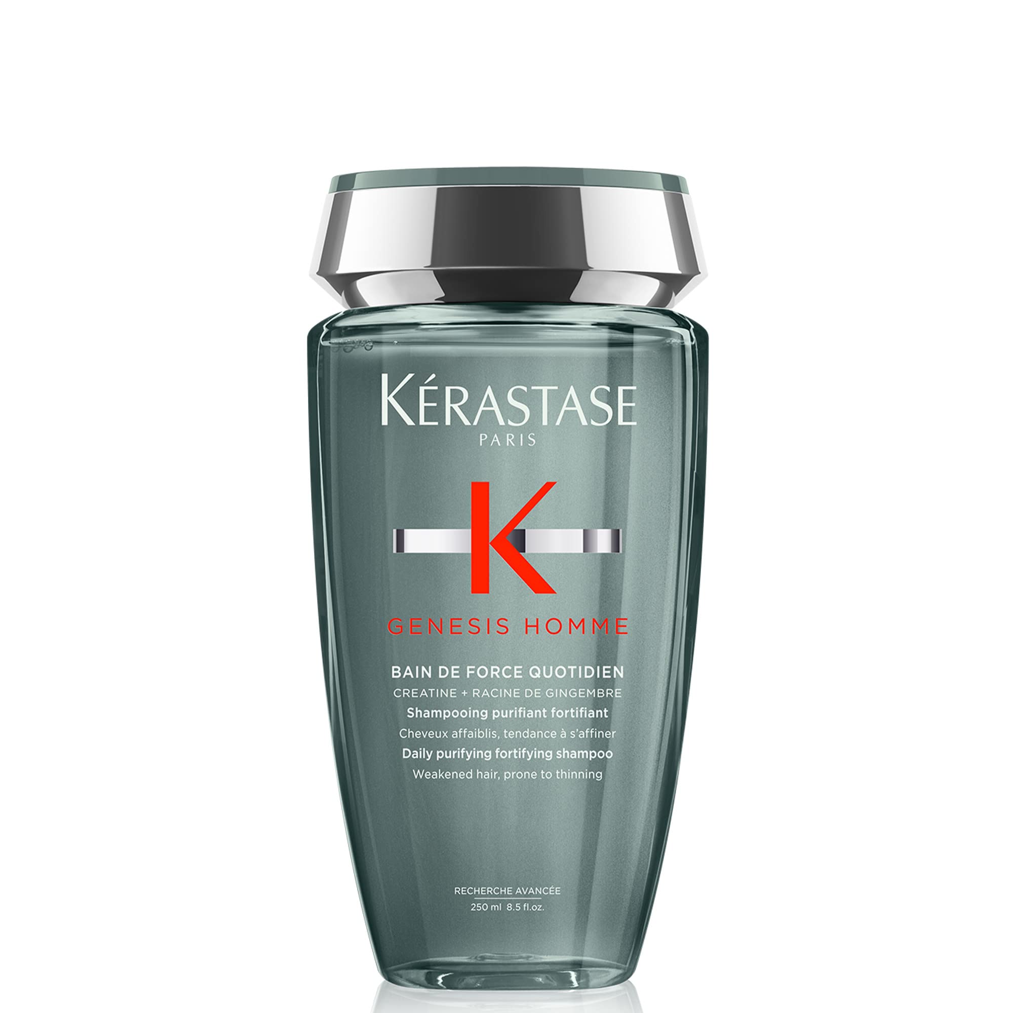 Kérastase Genesis Homme, botella frontal, limpieza profunda y sensación fresca para cuero cabelludo