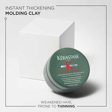 KÉRASTASE Genesis Homme: volumen y densidad visibles con textura definida.