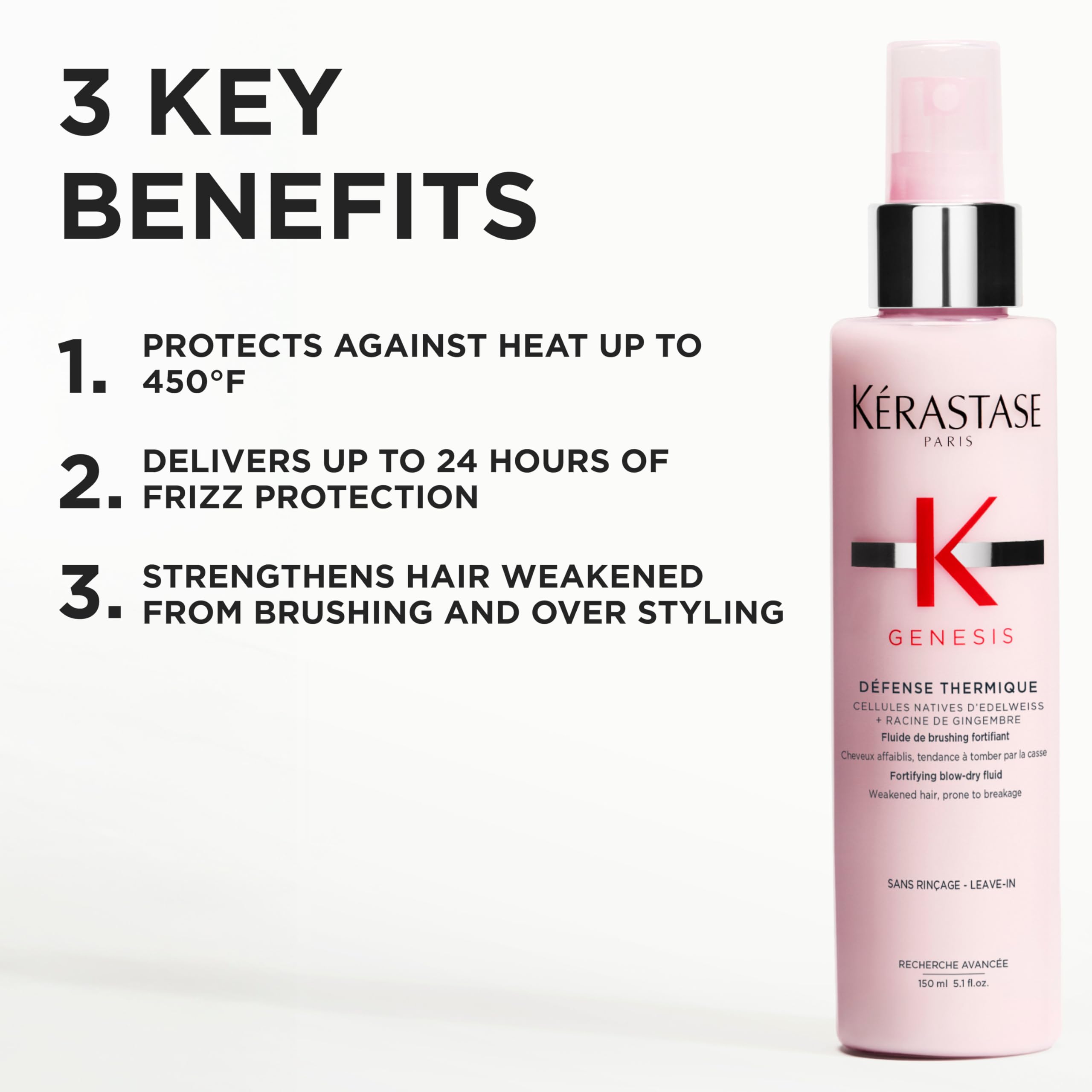 Kerastase Genesis Thermique: aplicación a lo largo de los largos para desenredar.
