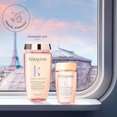 Kerastase Gloss Absolu champú: aplicación suave para cabello limpio y sedoso.