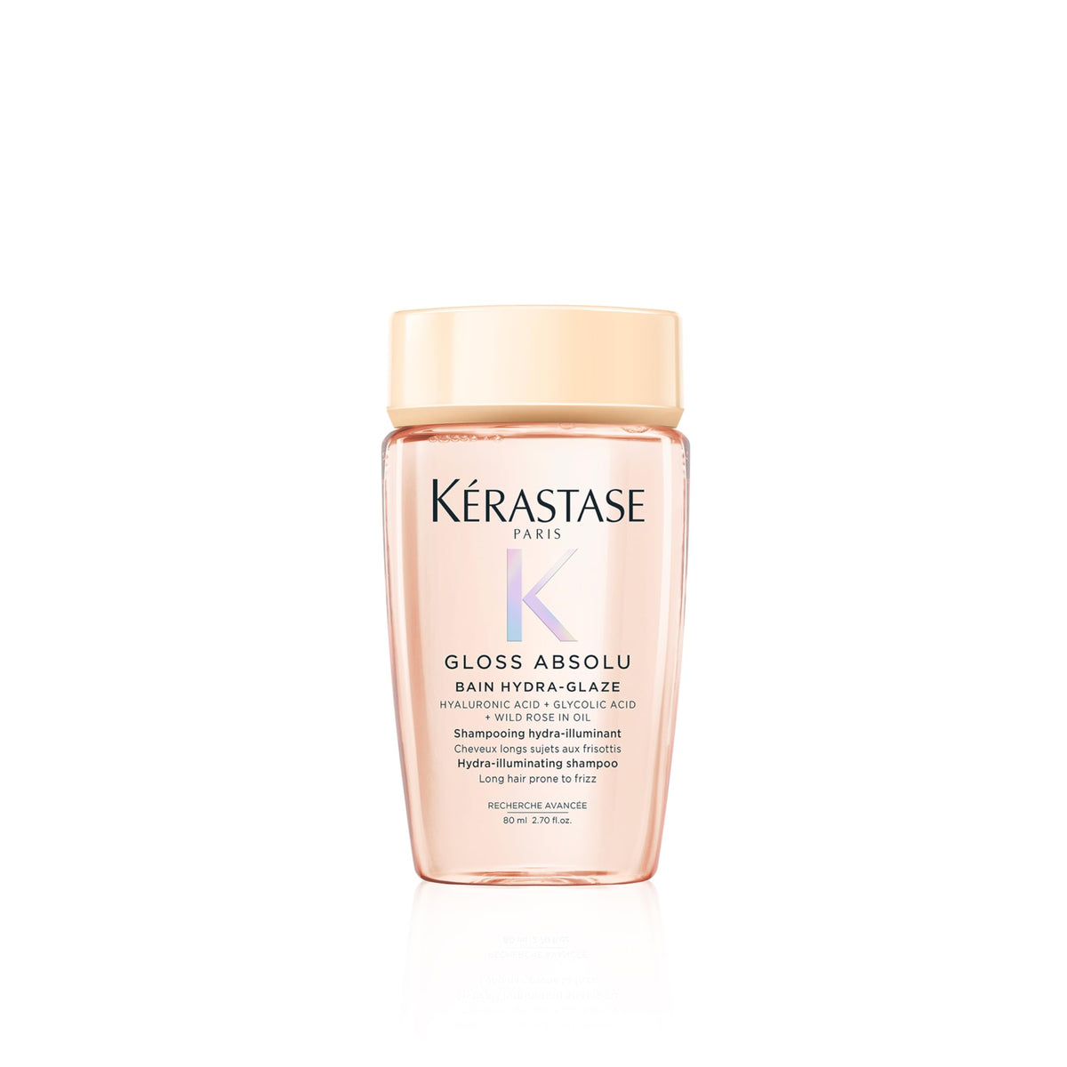 Kerastase Gloss Absolu champú: botella portátil para viaje con acabado brillante.