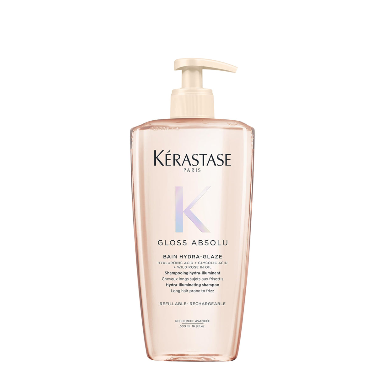 Kerastase Gloss Absolu, envase-botella; brillo inmediato para cabello suave.