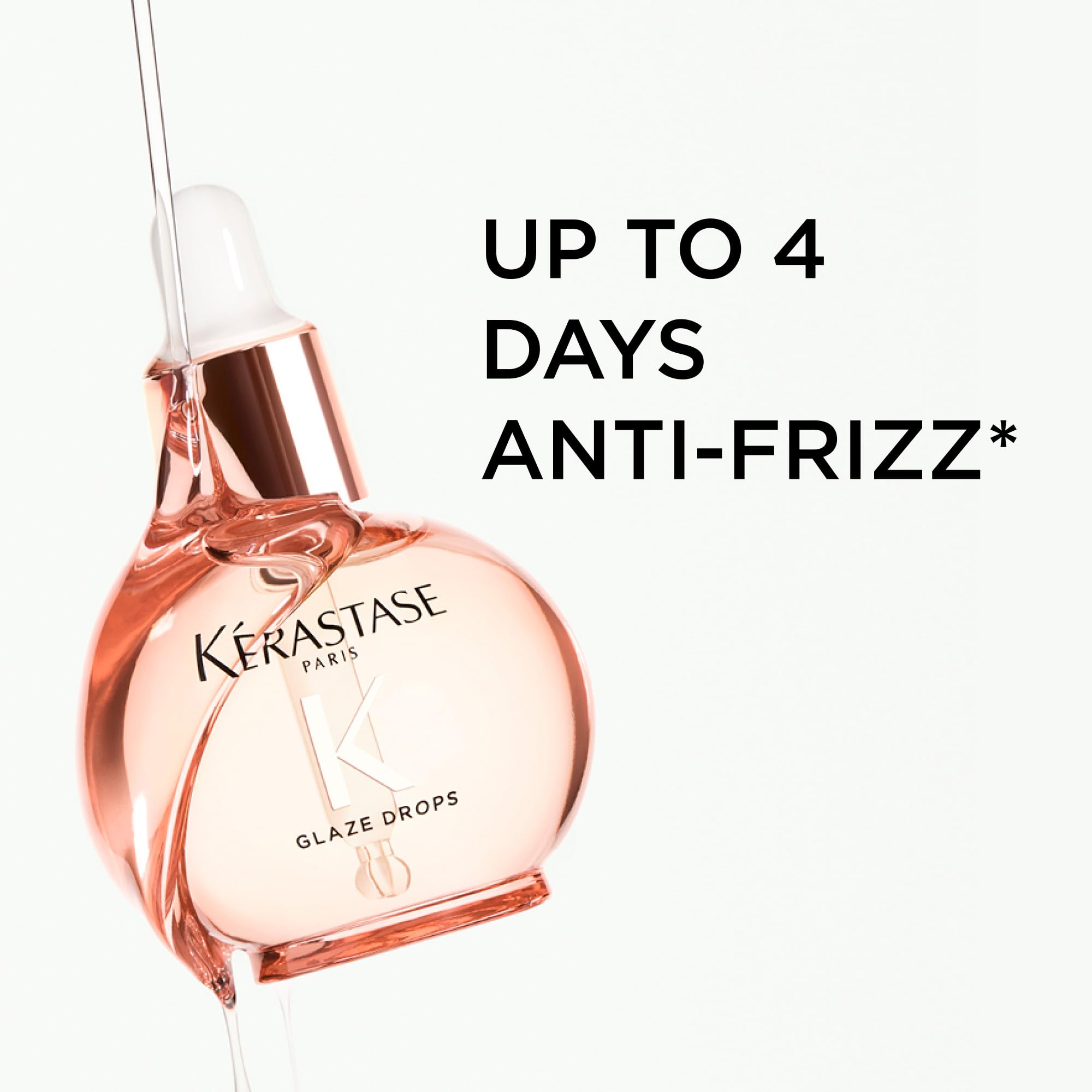 Kérastase Gloss Absolu Glaze Drops, uso en cabello húmedo o seco para brillo.