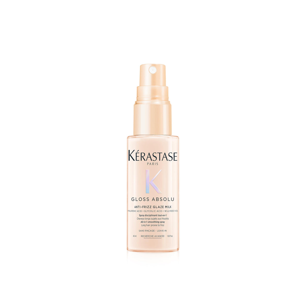 Kerastase Gloss Absolu Milk – bouteille élégante et hydratation des longueurs.