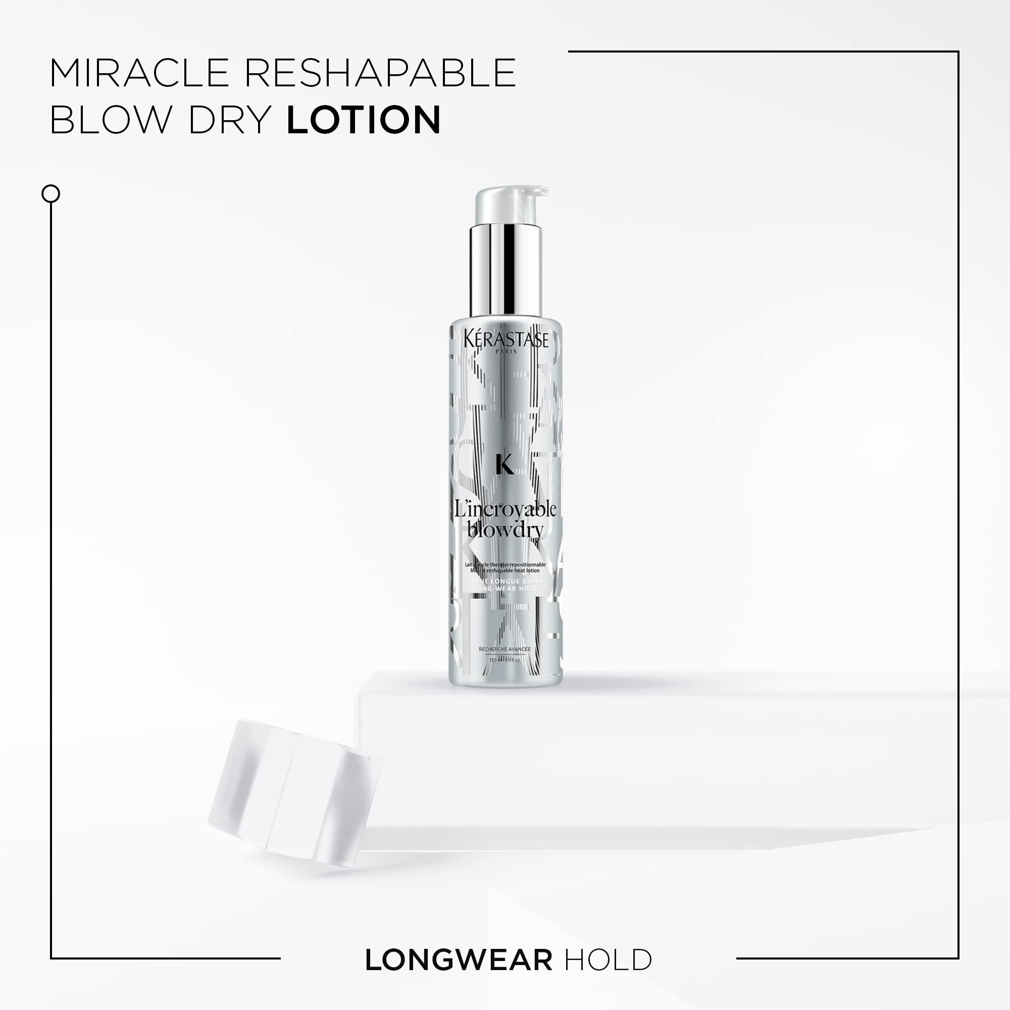 Aplicación con dos dosis del serum para peinado flexible y fácil de volver a peinar.