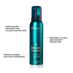 Kerastase Mousse Bouffante, definición con movimiento flexible y peinado controlado.