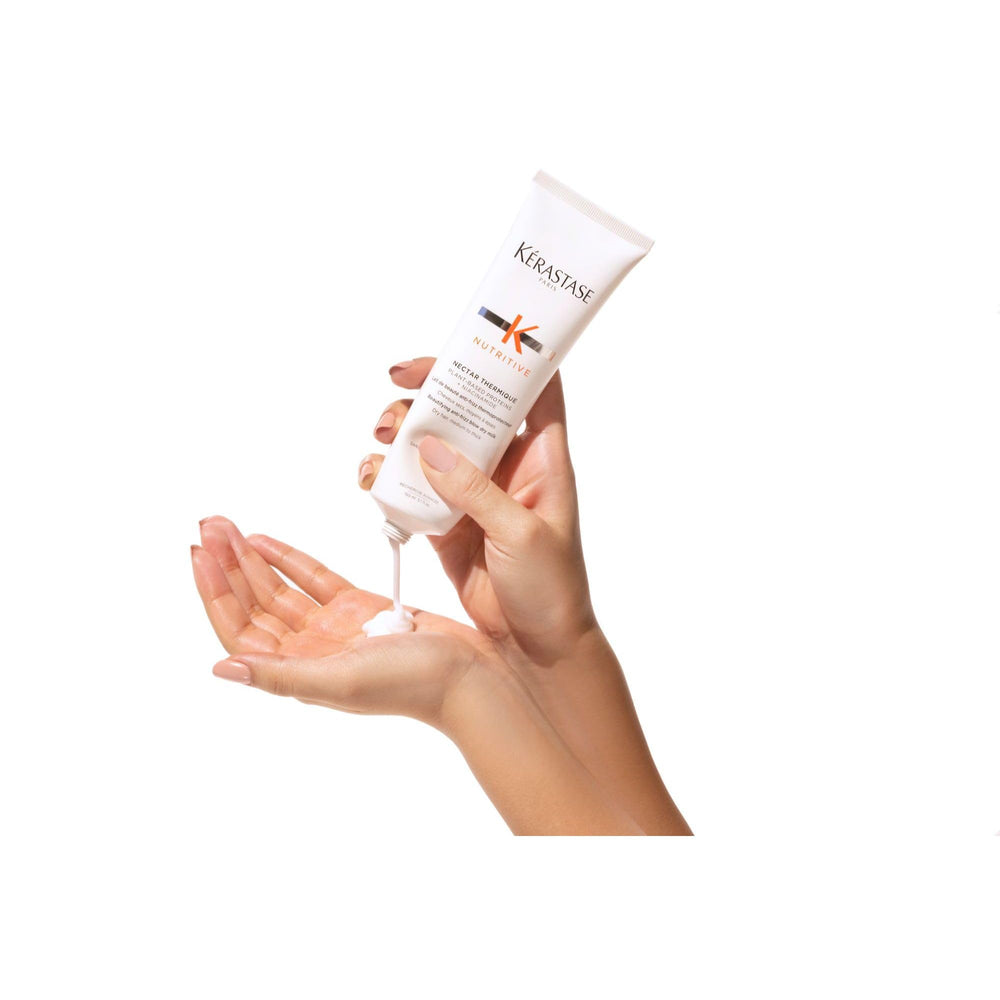 KÉRASTASE Nectar Thermique, rituel nutritif pour cheveux secs et déshydratés.