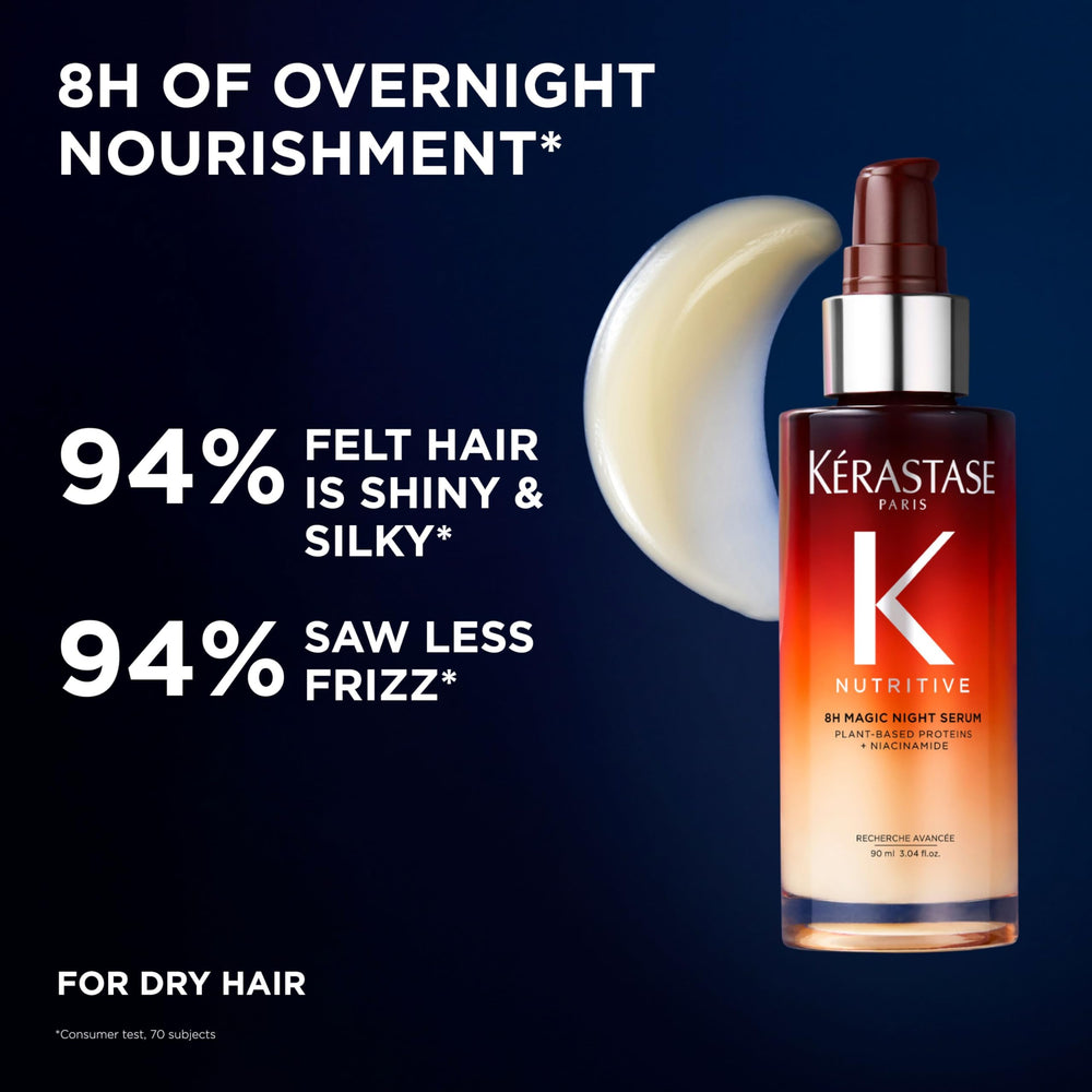 Kerastase Nutritive 8H Suero Nocturno, textura cremosa que se absorbe sin transferir.