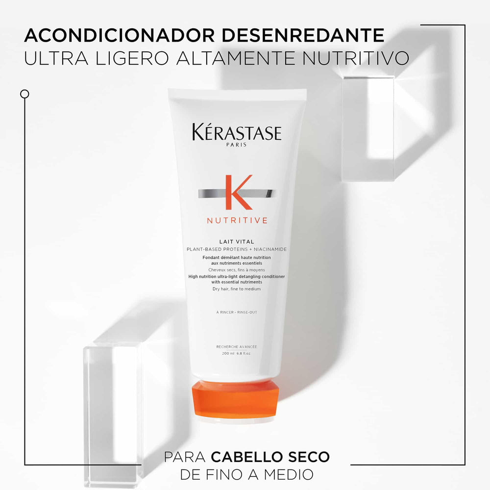 KÉRASTASE Nutritive Lait Vital: cabello con brillo suave tras uso.