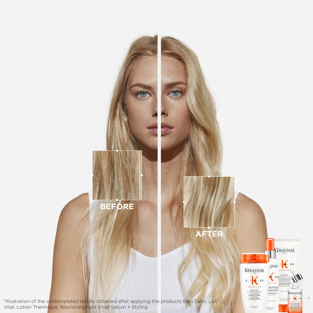 KÉRASTASE Nutritive Shampoo espuma visible al enjuagar y nutrir la fibra.
