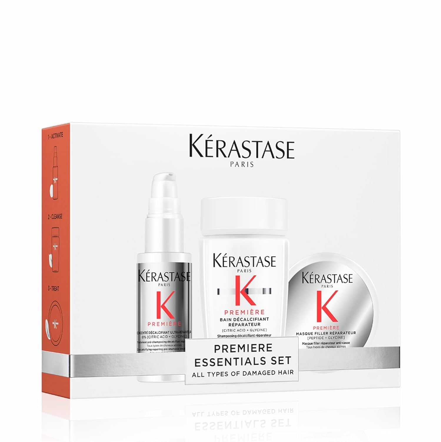 KÉRASTASE Premiere Discovery Set: pre-lavado para cabello dañado y suave