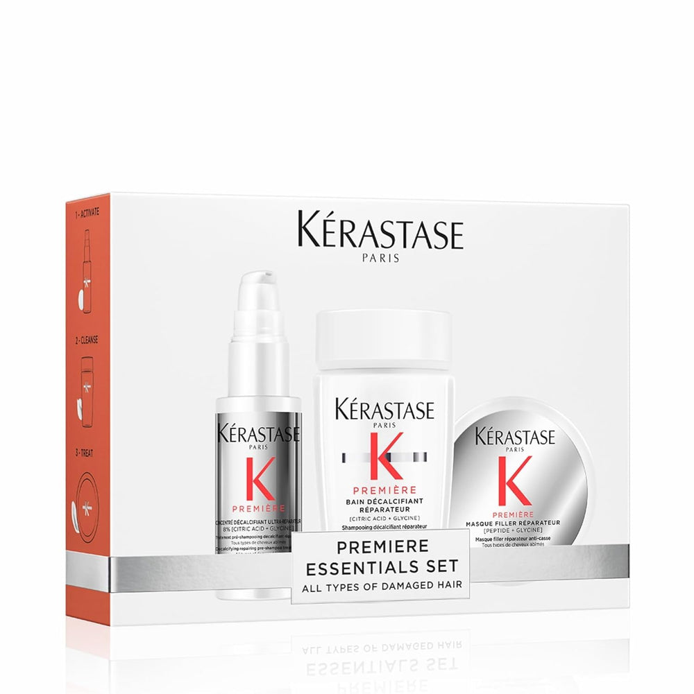 KÉRASTASE Premiere Discovery Set: pre-lavado para cabello dañado y suave