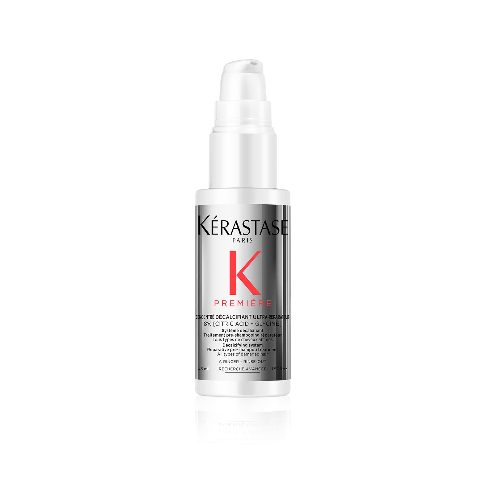 Kerastase Première Repair Pre-Shampoo, botella de viaje, ayuda a reparar enlaces de queratina para un cabello más resistente.