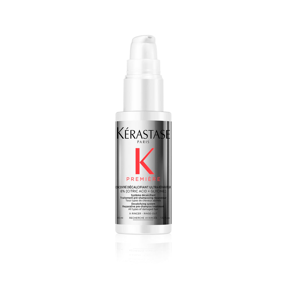 Kerastase Première Repair Pre-Shampoo, botella de viaje, ayuda a reparar enlaces de queratina para un cabello más resistente.