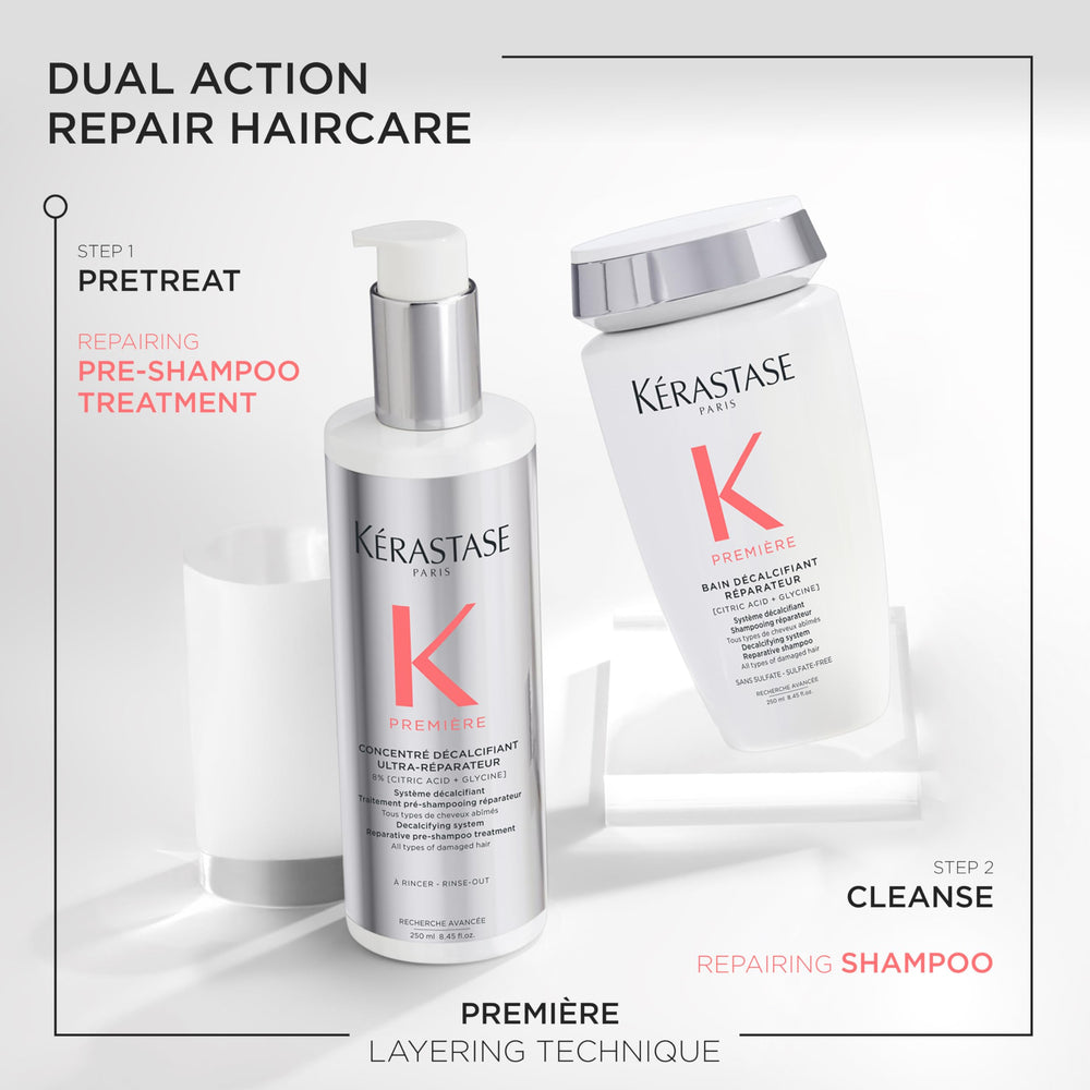Kerastase Première Repair Pre-Shampoo, especialmente útil antes de lavar para cabello dañado.