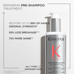 Kerastase Première Repair Pre-Shampoo, textura cremosa, experiencia suave que facilita el peinado.