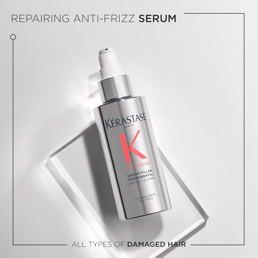 Kerastase Premiere Serum protege el cabello del calor para peinados sin daño.